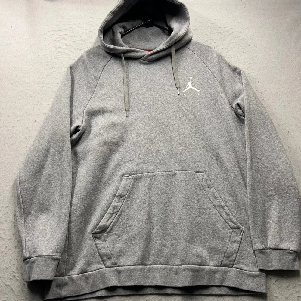 Jordan Mens Large Grey Jumpman Air Pullover Hoodie Sweatshirt 1745